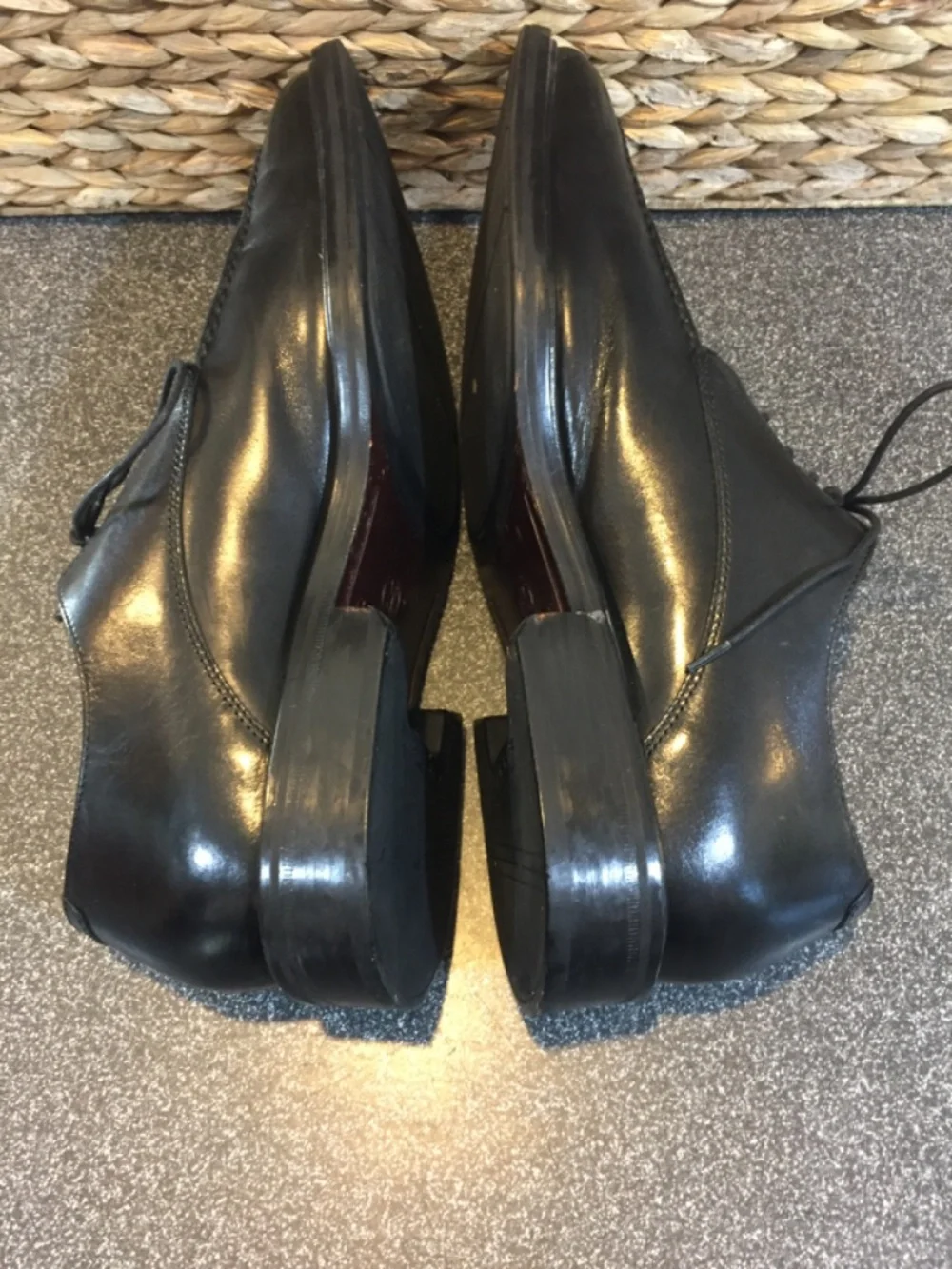 Cole Haan Black Leather Derby Oxfords